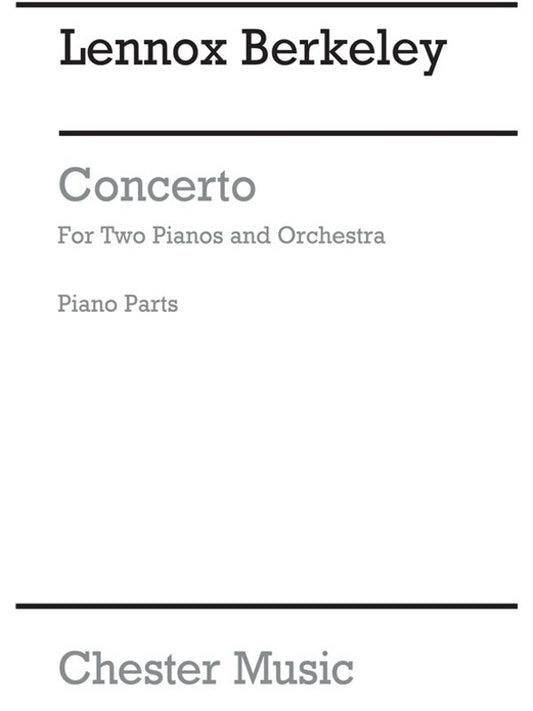 Berkeley - Concerto For 2 Pianos And Orch Op 30 Piano Parts (Softcover Book)
