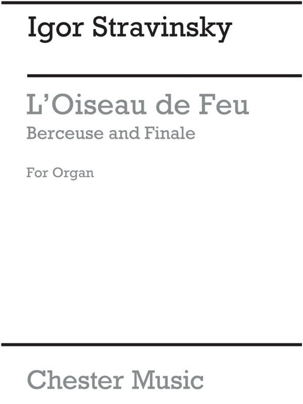 Stravinsky - Firebird Berceuse And Finale Organ (Pod) (Softcover Book)