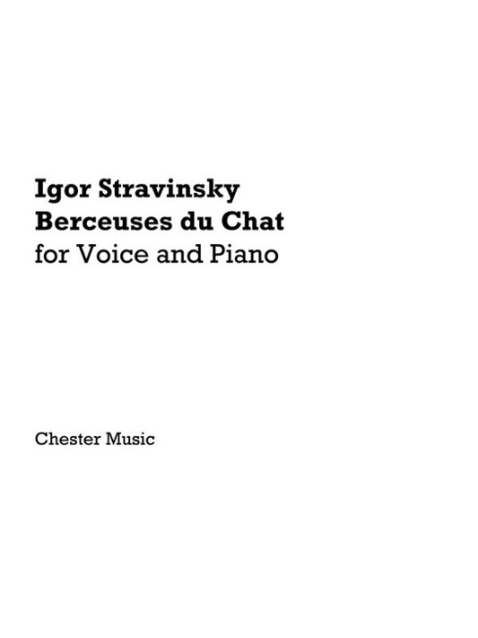 Stravinsky - Berceuses Du Chat Voice/Piano (Softcover Book)