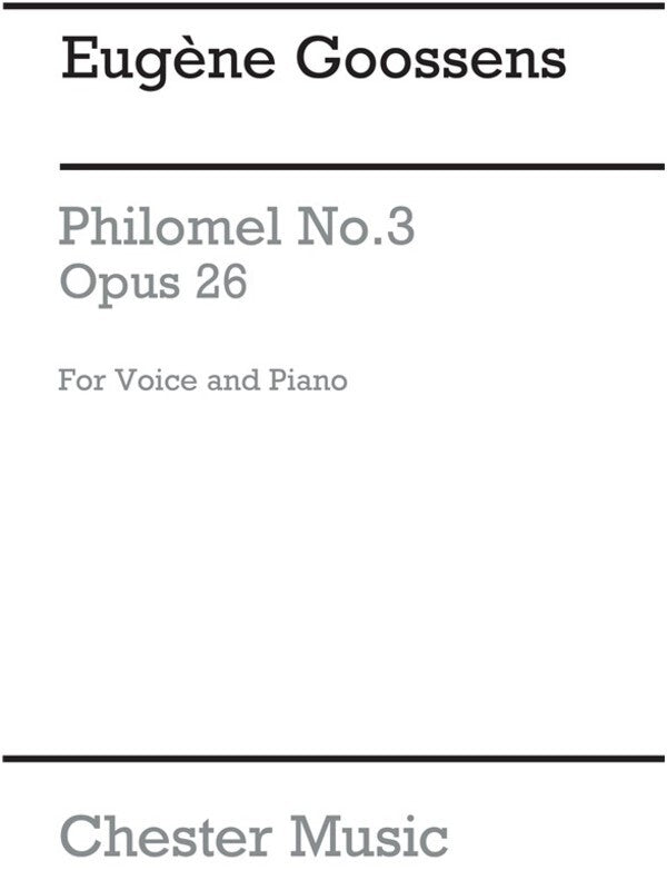 Goossens - Philomel Op 26 No 3 Medium Voice/Piano (Pod) (Softcover Book)