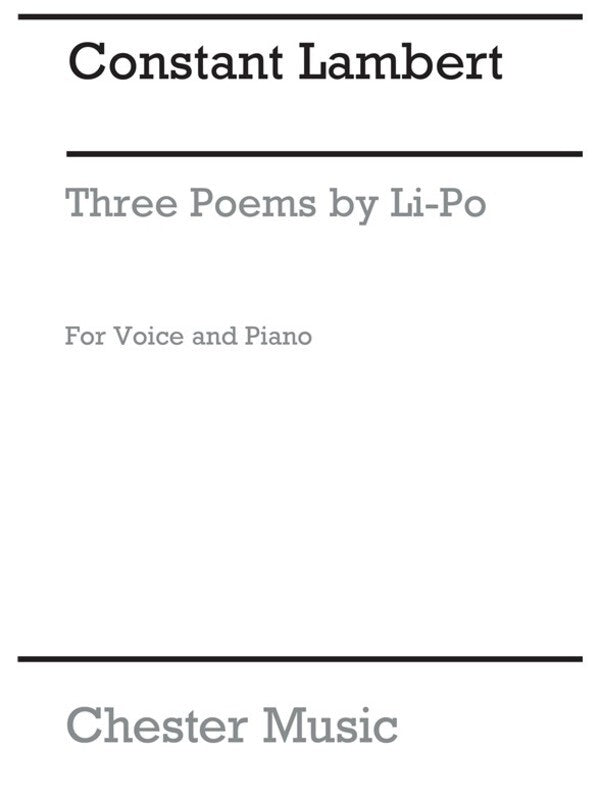 Lambert - 3 Poems Of Li-Po Medium Voice/Piano (Softcover Book)