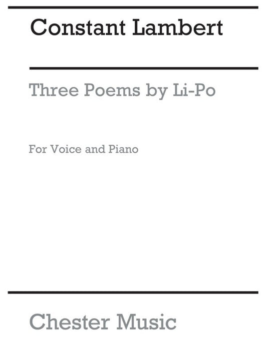 Lambert - 3 Poems Of Li-Po Medium Voice/Piano (Softcover Book)