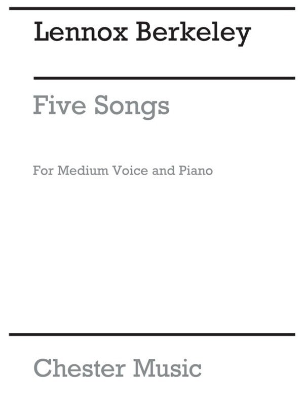 Berkeley - 5 Songs Op 26 Medium Voice/Piano (Pod)