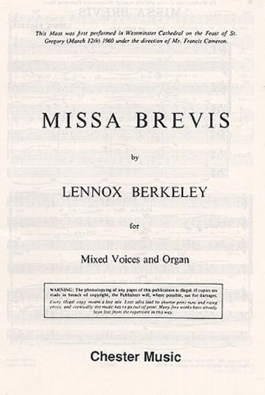 Berkeley Missa Brevis SATB