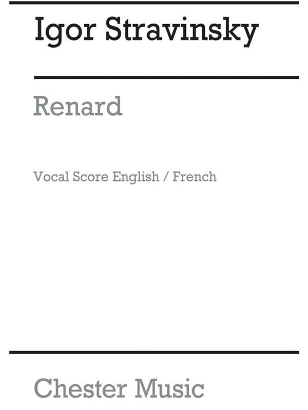Stravinsky Renard Vocal Score