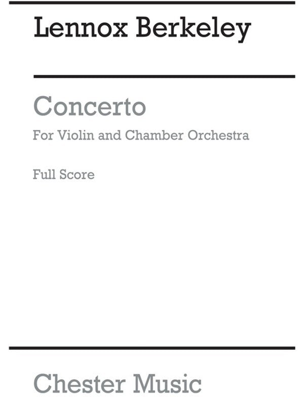 Berkeley Concerto Violin/Orch P/Score(Ar (Softcover Book)