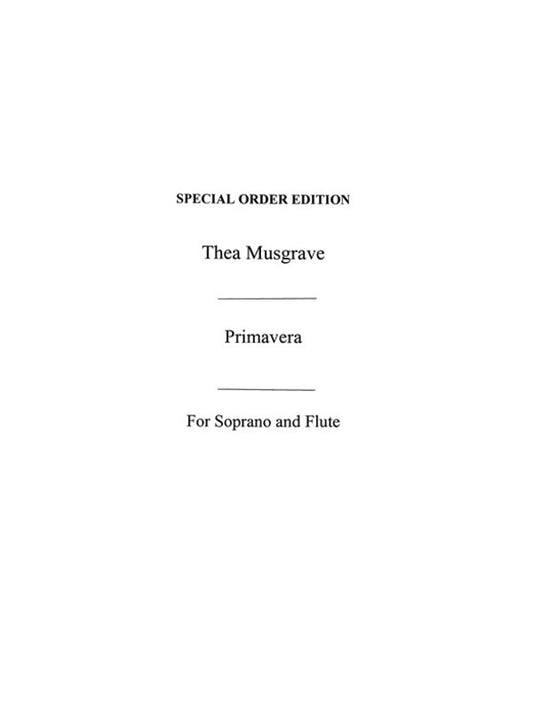 Musgrove Primavera Soprano/Flute(Arc) (Softcover Book)