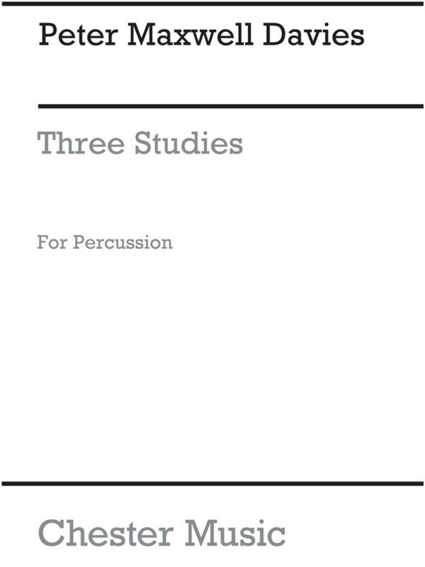 Maxwell Davies 3 Studies Percussion (Music Score) Book