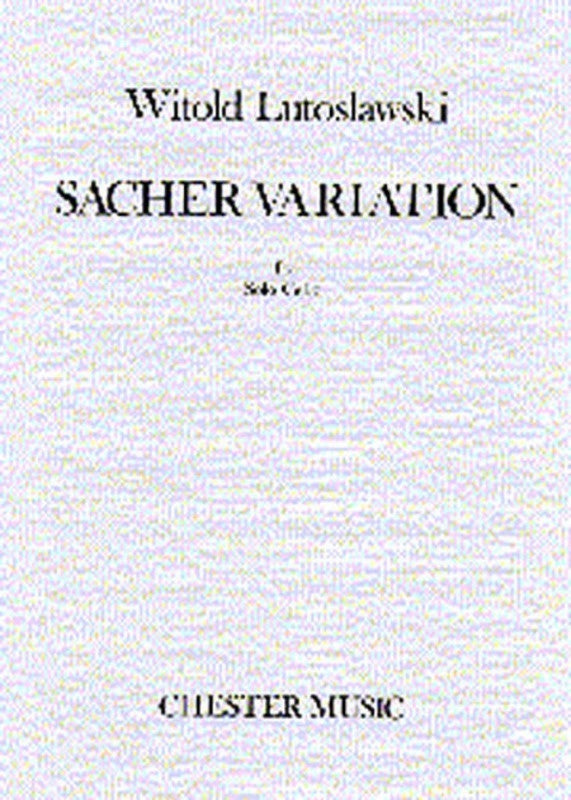 Lutoslawski Sacher Variation Cello Solo (Softcover Book)