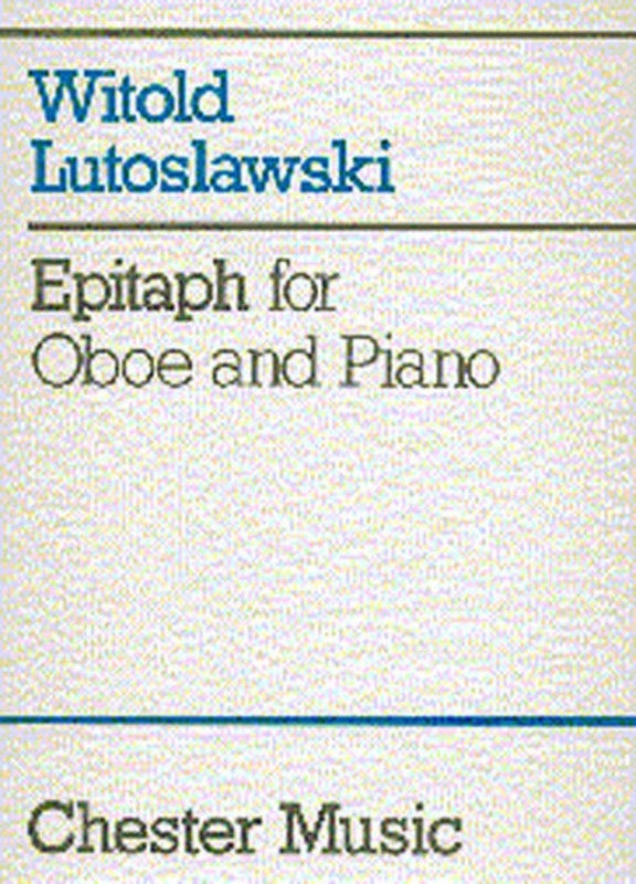 Lutoslawski Epitaph Oboe And Piano (Softcover Book)