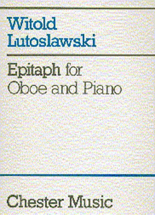 Lutoslawski Epitaph Oboe And Piano (Softcover Book)