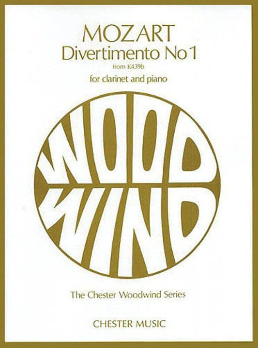 Mozart Divertimento No. 1 for Clarinet and Piano - Score and Part Included
