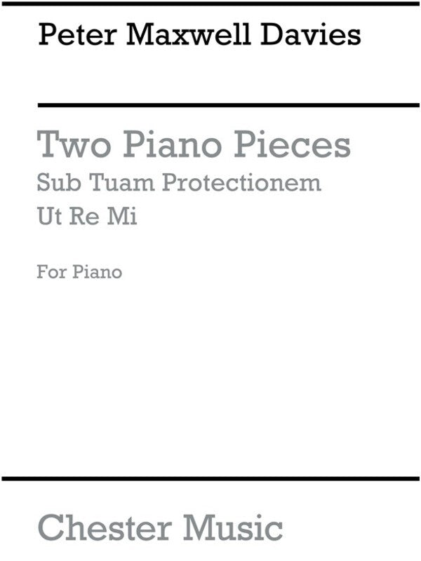 Maxwell Davies 2 Piano Pieces(Arc) (Softcover Book)