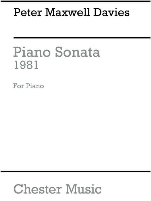 Maxwell Davies Piano Sonata (Softcover Book)