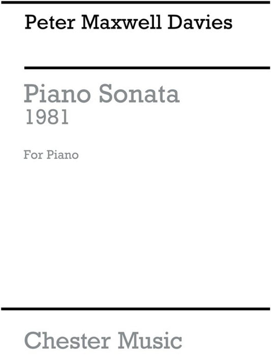 Maxwell Davies Piano Sonata (Softcover Book)