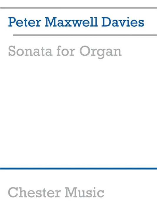 Maxwell Davies Sonata For Organ (Softcover Book)