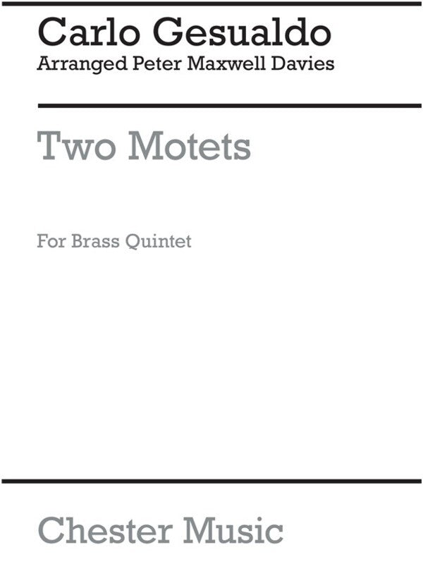 Maxwell Davies Gesualdo 2 Motets Score