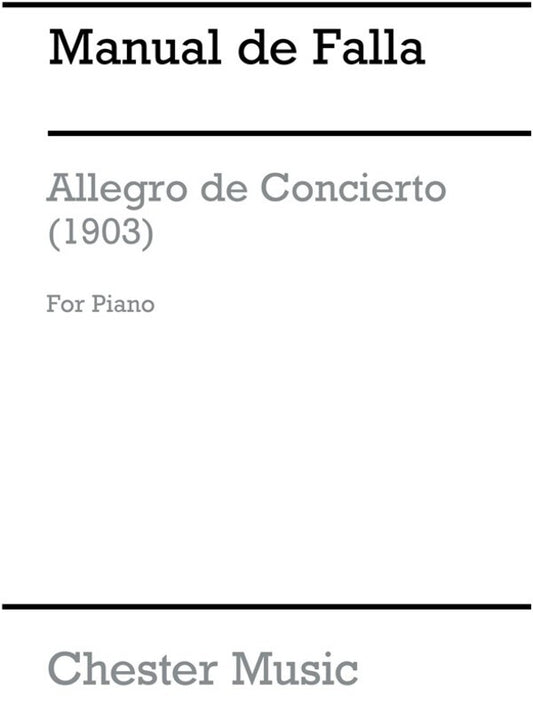 Falla Allegro De Concierto Piano (Softcover Book)