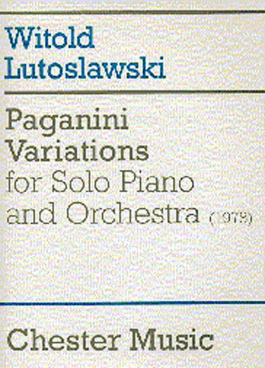 Lutoslawski Paganini Variation Solo Piano (Softcover Book)