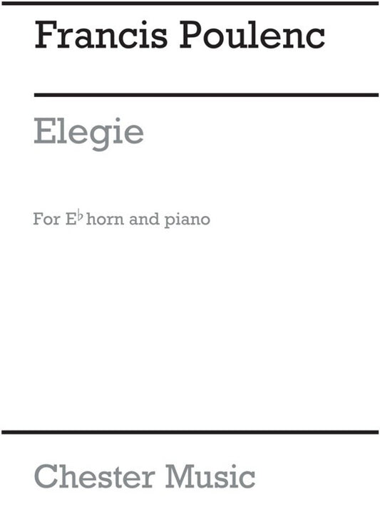 Poulenc Elegie For Eb Horn Solo Part(Arc (Softcover Book)