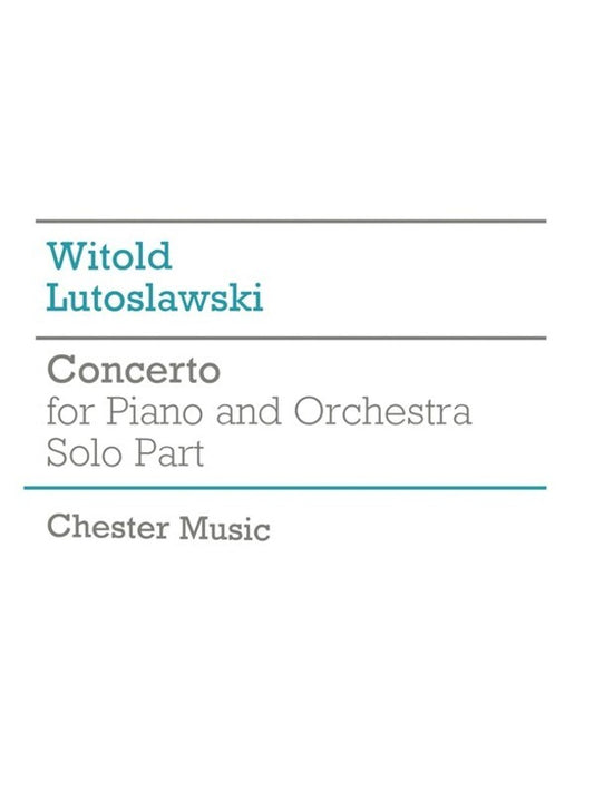 Lutoslawski Concerto Piano Solo Part (Softcover Book)