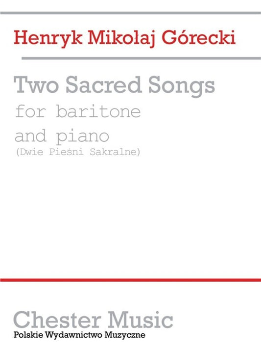 Gorecki 2 Sacred Songs Op 30B Bar/Piano (Softcover Book)
