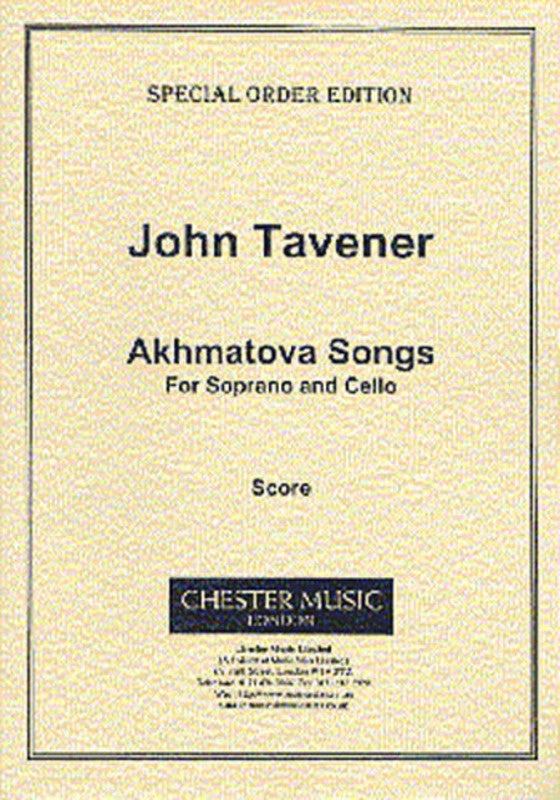 Tavener Akhmatova Soprano/Cello Score Book