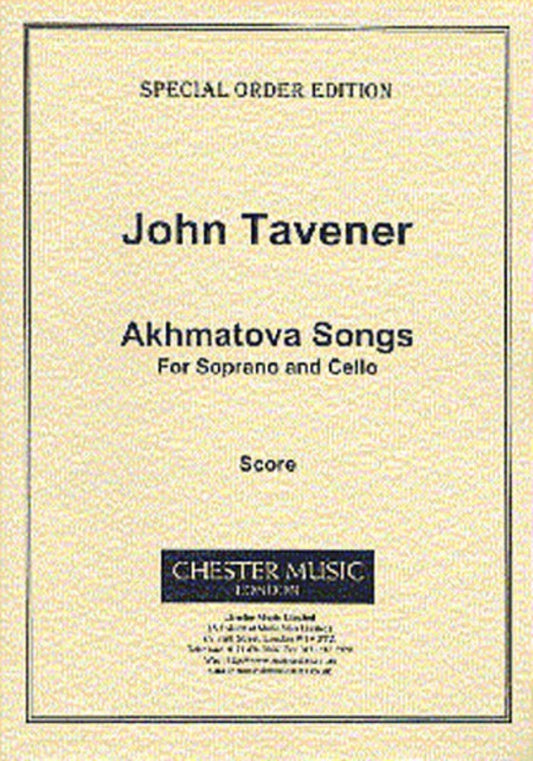 Tavener Akhmatova Soprano/Cello Score Book