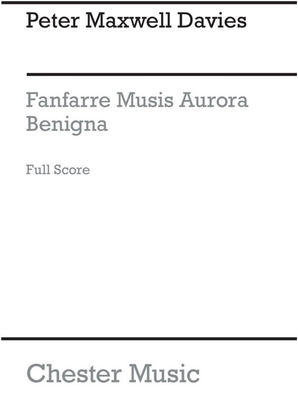 Maxwell Davies Fanfare Musis Aurora Scor