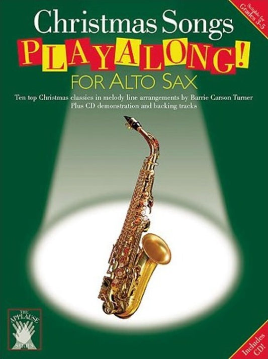 Applause Playalong Xmas Alto Sax Softcover Book/CD