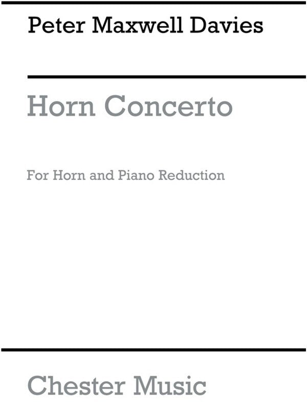 Maxwell Davies Piano.Concerto Horn/Piano (Softcover Book)