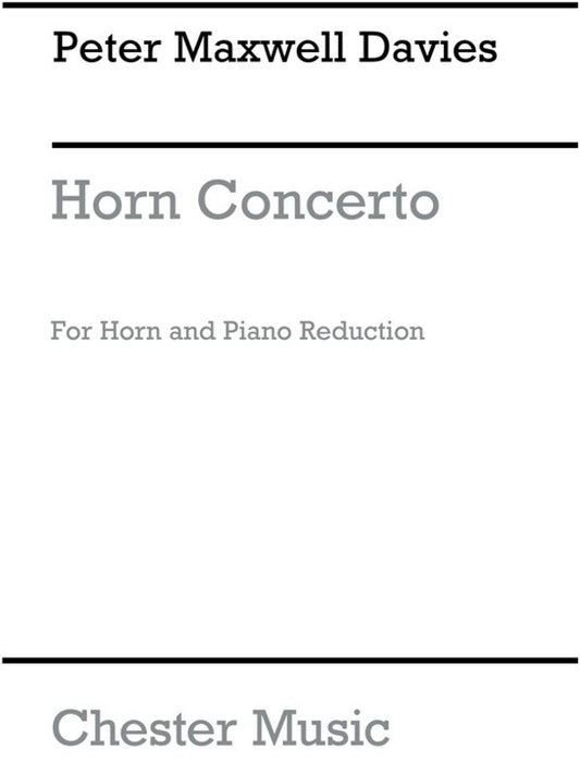 Maxwell Davies Piano.Concerto Horn/Piano (Softcover Book)