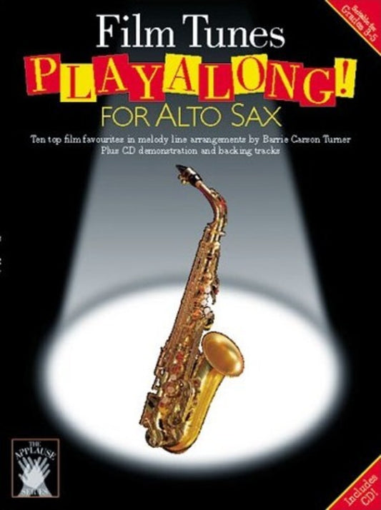 Applause Playalong Film Tunes A/Sax Softcover Book/CD