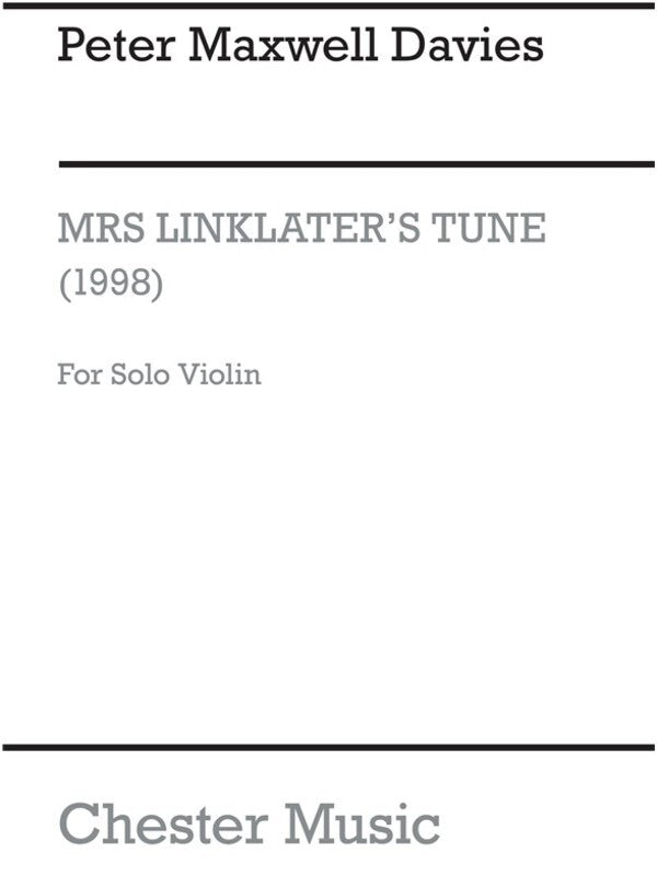 Maxwell Davies Mrs Linklaters Tune Violin (Softcover Book)