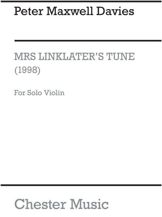 Maxwell Davies Mrs Linklaters Tune Violin (Softcover Book)