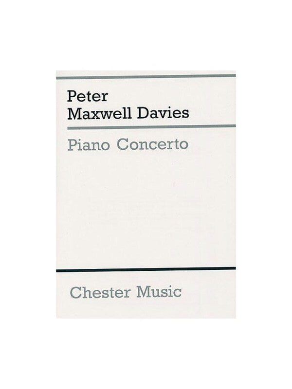 Maxwell Davies Piano Concerto MiniScore Book