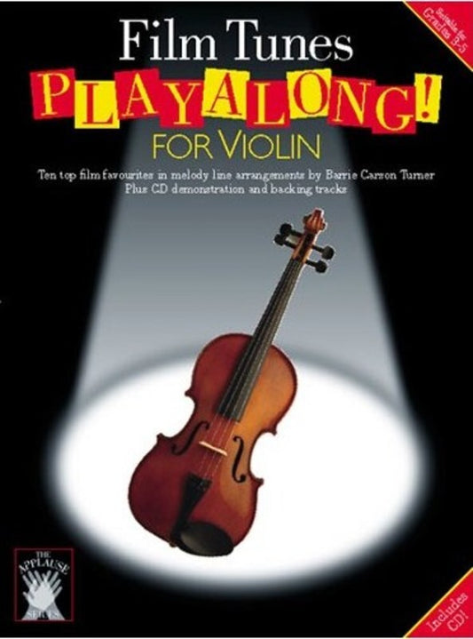 Applause Playalong Film Tunes Violin Softcover Book/CD