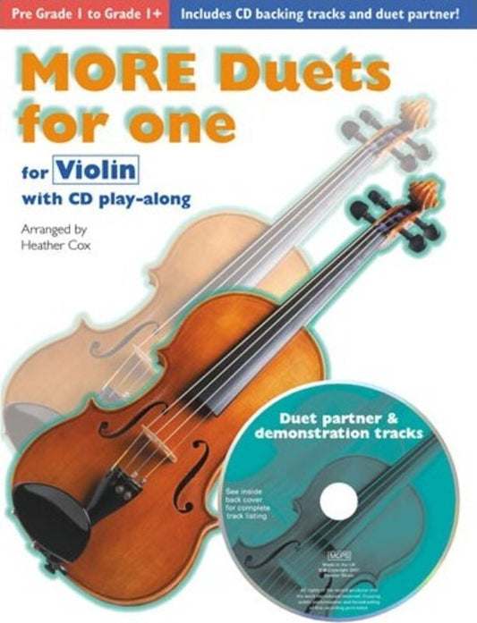 More Duets For One Violin Book/CD Book