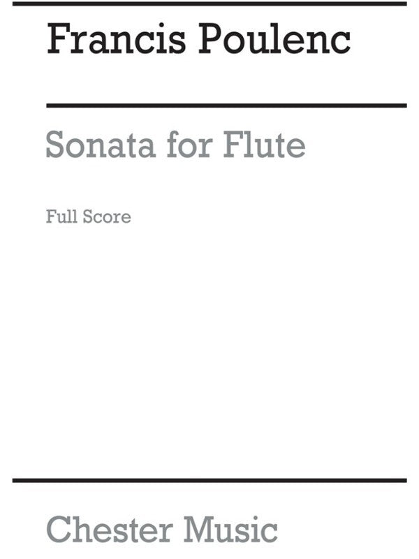 Poulenc Flute Sonata Full Score Book