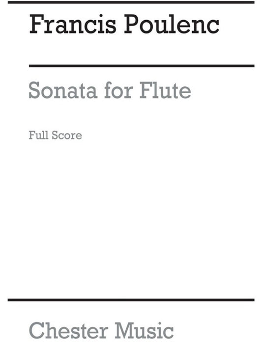 Poulenc Flute Sonata Full Score Book