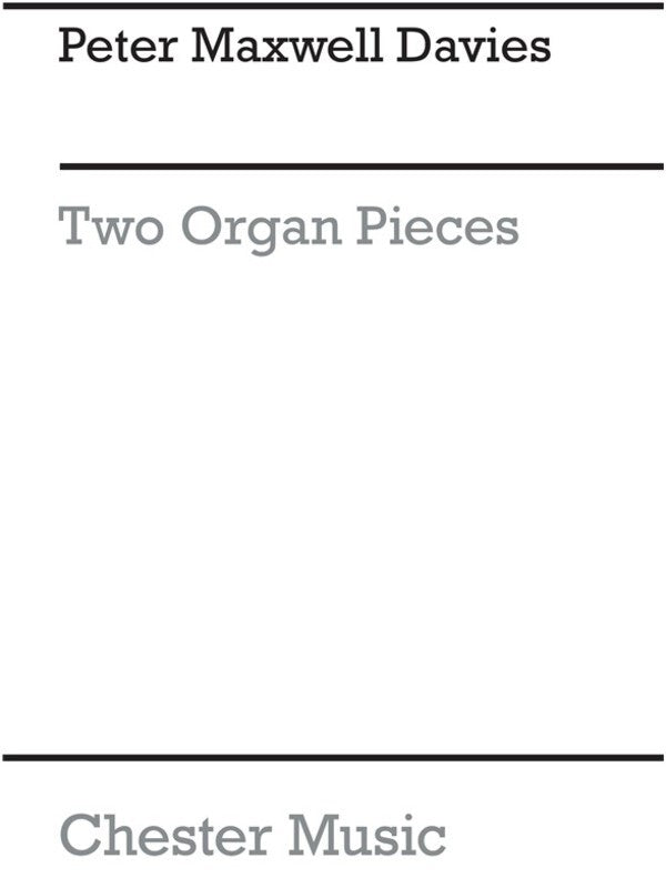 Maxwell Davies 2 Organ Pieces (Softcover Book)