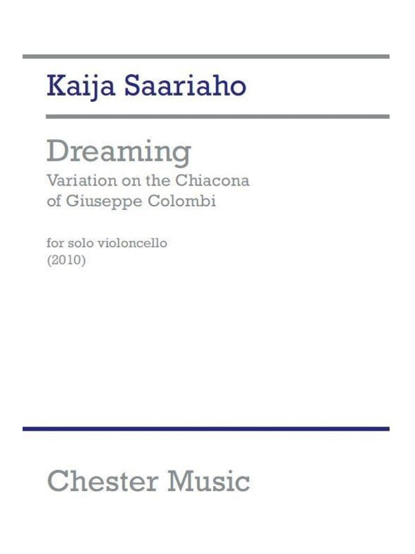 Saariaho Dreaming Solo Cello (Softcover Book)