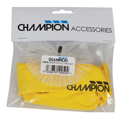 Champion CH818 Tenor Sax Pull-Through with Yellow Microfibre Cloth and Synthetic Brush — view 4