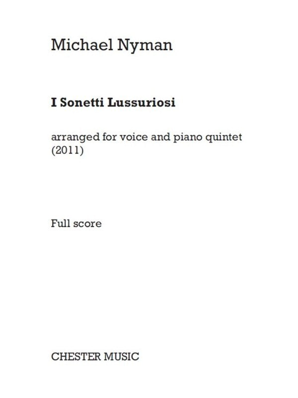 I Sonetti Lussoriosi Full Score
