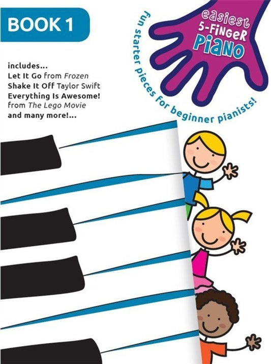 Easiest 5-Finger Piano Book 1 by Chester Music - 32 Pages, 12 Easy Arrangements for Young Pianists