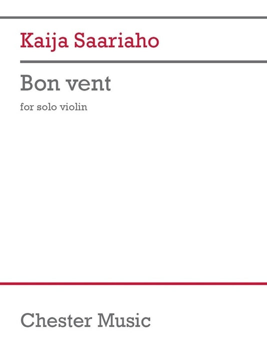 Saariaho - Bon Vent For Solo Violin Softcover Book (Violin)