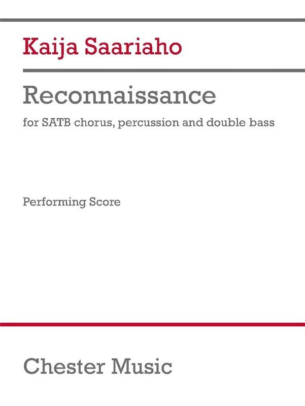 Saariaho - Reconnaissance Performing Score Softcover Book