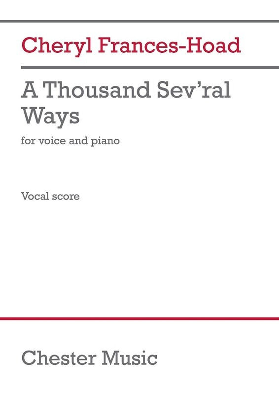 Frances-Hoad - A Thousand Sev'Ral Ways Soprano/Piano Softcover Book (Vocal)