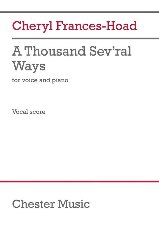 Frances-Hoad - A Thousand Sev'Ral Ways Soprano/Piano Softcover Book (Vocal)