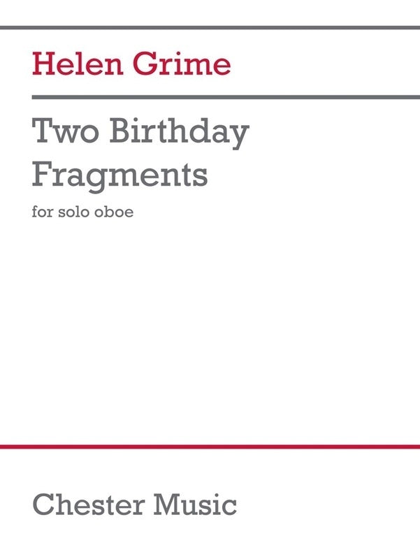 Grime - 2  Birthday Fragments For Solo Oboe Softcover Book (Oboe)